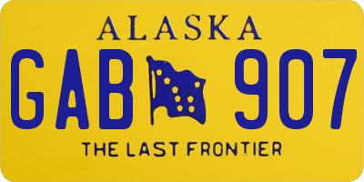 AK license plate GAB907