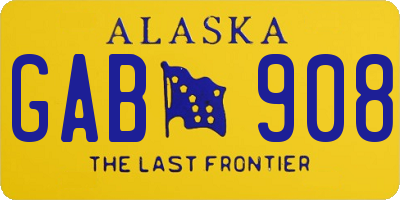AK license plate GAB908