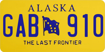 AK license plate GAB910