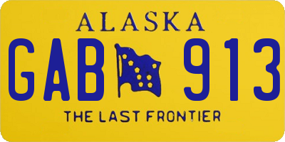 AK license plate GAB913