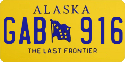 AK license plate GAB916