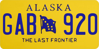 AK license plate GAB920