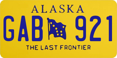 AK license plate GAB921