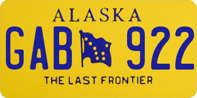 AK license plate GAB922