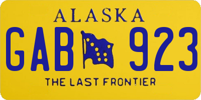 AK license plate GAB923