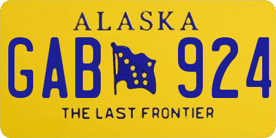 AK license plate GAB924