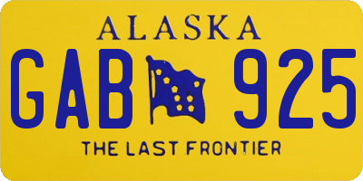 AK license plate GAB925