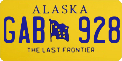 AK license plate GAB928