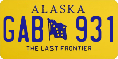 AK license plate GAB931