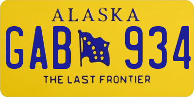 AK license plate GAB934