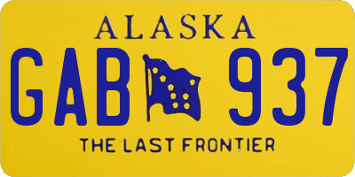 AK license plate GAB937