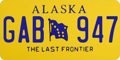 AK license plate GAB947