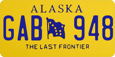 AK license plate GAB948