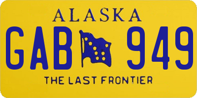 AK license plate GAB949