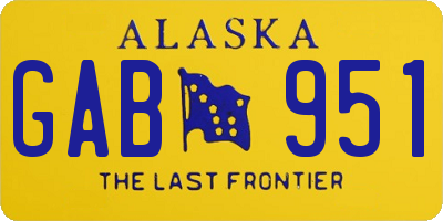 AK license plate GAB951