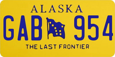 AK license plate GAB954