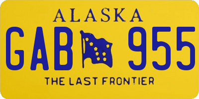 AK license plate GAB955