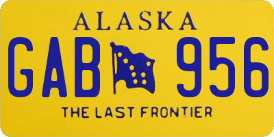 AK license plate GAB956