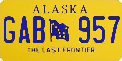 AK license plate GAB957