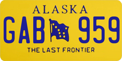 AK license plate GAB959