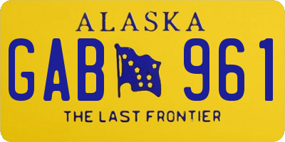 AK license plate GAB961