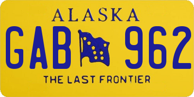 AK license plate GAB962