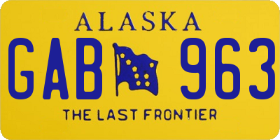 AK license plate GAB963