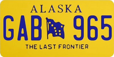 AK license plate GAB965