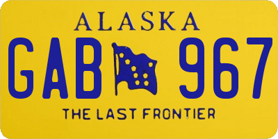 AK license plate GAB967