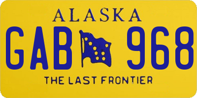 AK license plate GAB968