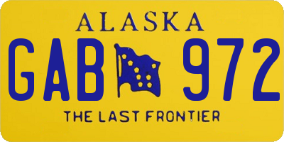 AK license plate GAB972