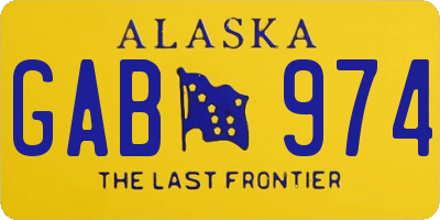 AK license plate GAB974