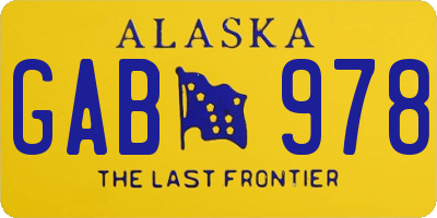 AK license plate GAB978