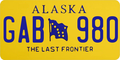 AK license plate GAB980