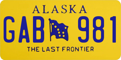 AK license plate GAB981