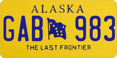 AK license plate GAB983