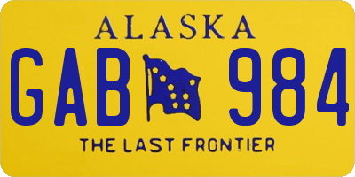 AK license plate GAB984