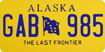 AK license plate GAB985