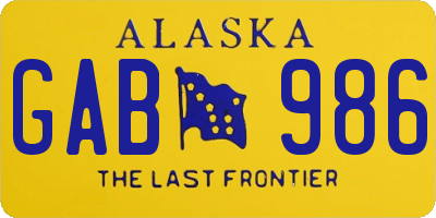 AK license plate GAB986