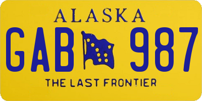 AK license plate GAB987