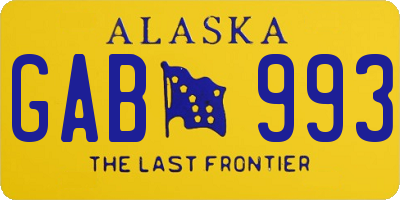 AK license plate GAB993