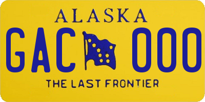 AK license plate GAC000