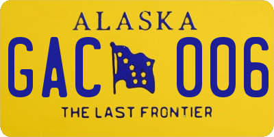 AK license plate GAC006