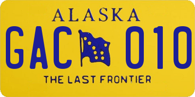 AK license plate GAC010