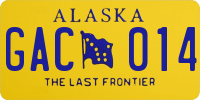 AK license plate GAC014