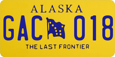 AK license plate GAC018