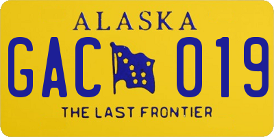 AK license plate GAC019