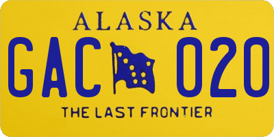 AK license plate GAC020