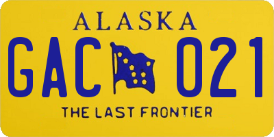 AK license plate GAC021