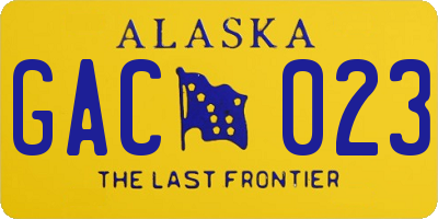 AK license plate GAC023